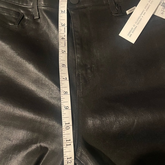 New L'AGENCE Ginny High Rise Coated Ankle Zip Straight Leg Sz 33 Retail $330 - Picture 14 of 15